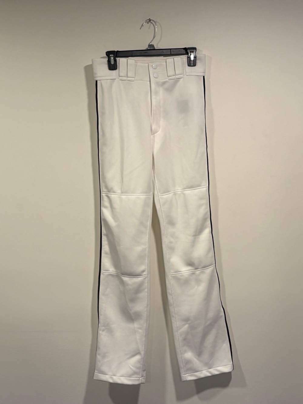 Mizuno White Baseball Pants with Black Side Stripe